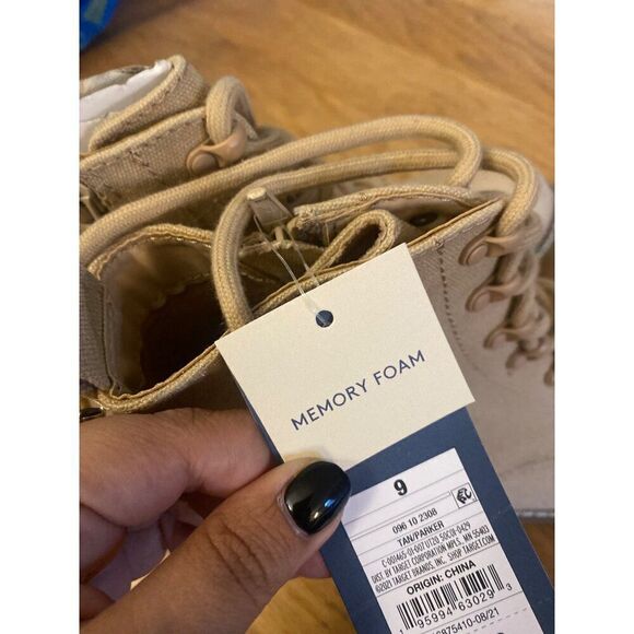 NWT Universal Thread women's Beige Canvas Lace-Up Ankle Boots With Side Zipper 9 - Picture 7 of 8
